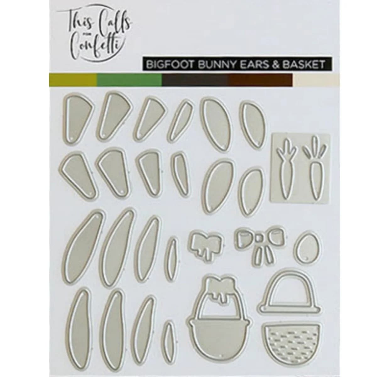New Set of Metal and Transparent Stamps with Spring Patterns: Balcony, Bigfoot, Rabbit Earrings, Basket, Stencil and Hot Roll for DIY Decorations, Scrapbook and Diaries