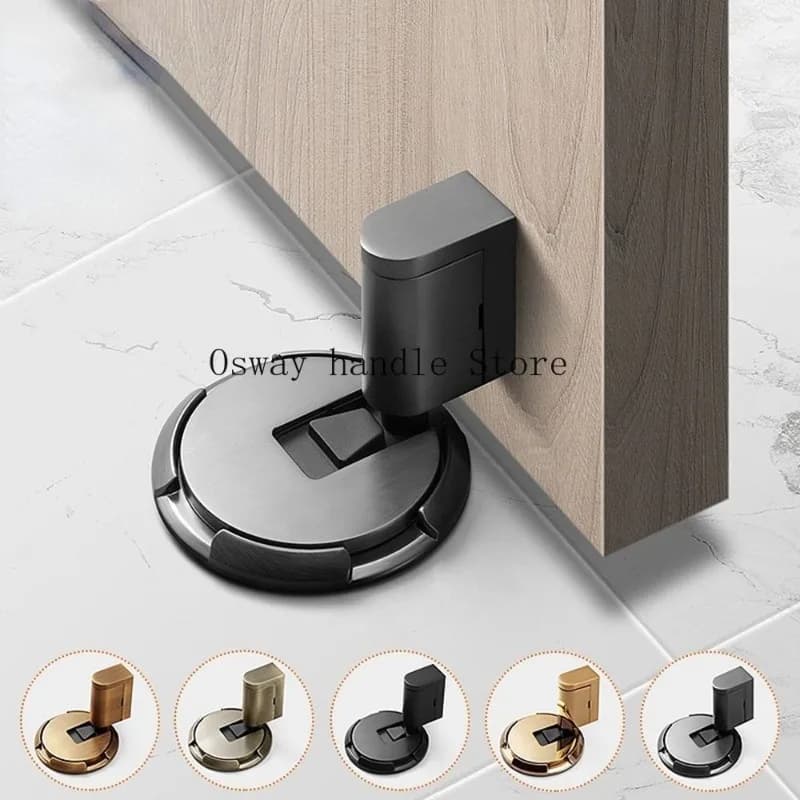 New Zinc Alloy Mechanical Door Stopper Heavy Duty Non-punch Door Suction Hardware Adjustable Door Holder Furniture