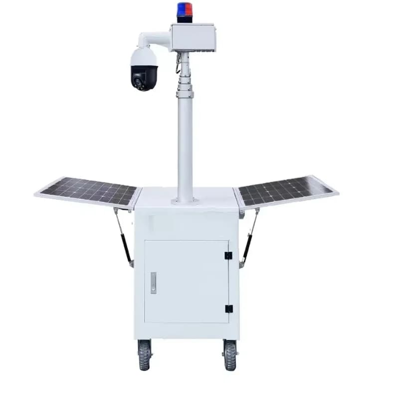 Stazione di Sicurezza Mobile Fuori Rete per Autostrade con Pannello Solare Fotovoltaico MPPT 2*60W, Alimentazione Esterna e NAS per Archiviazione