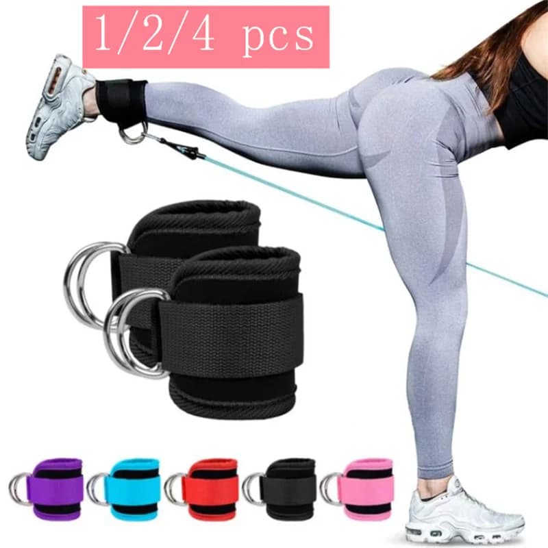 1/2/4 pezzi cavo cinghie alla caviglia doppio anello a D polsini alla caviglia per allenamenti in palestra glutei gambe allenamento per la forza supporto adduttori sportivi