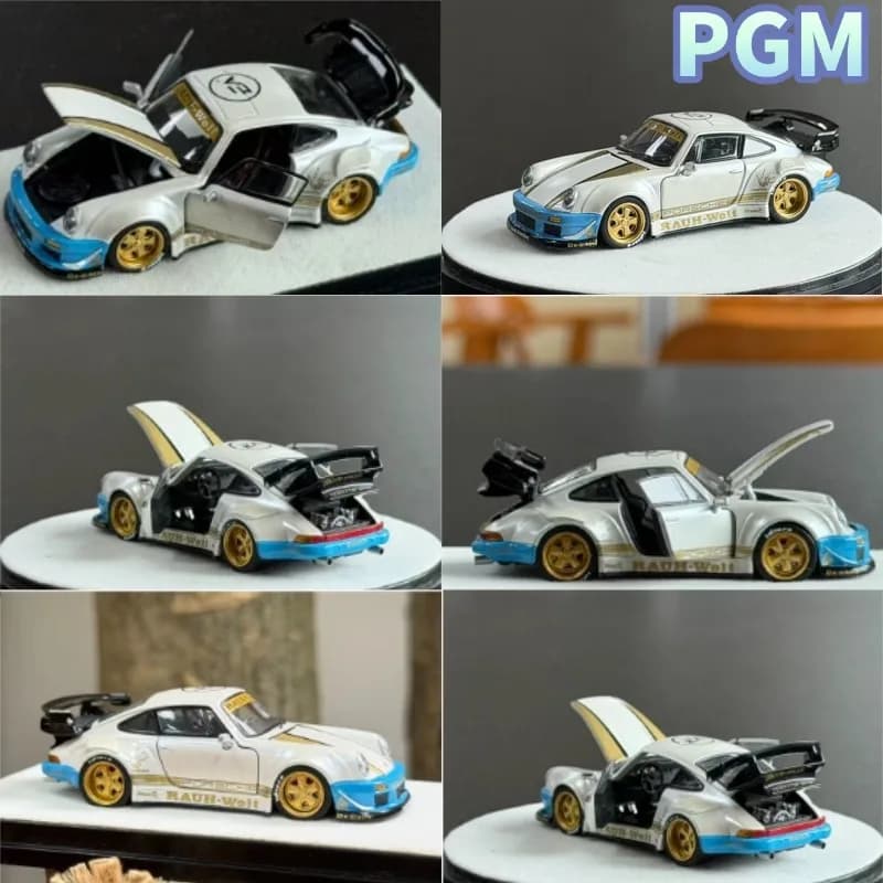 Modellino automobilistico in lega pressofusa PGM 1/64 RWB 930, un regalo natalizio per ragazzi, da collezione e da decorare.