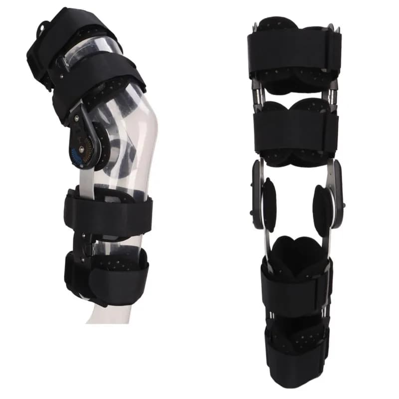 Supporto Ortopedico Medico Stabilizzatore Post-Operatorio, Ginocchiera Articolata Immobilizzante, Ortesi Stabilizzatrice per Lesioni ACL MCL PCL
