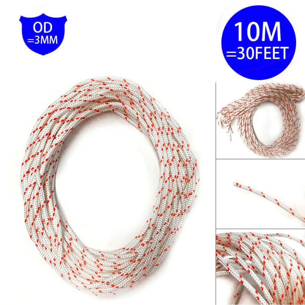 Corda di Avviamento a Strappo 10m x 3mm per Decespugliatori, Tosaerba e Motoseghe Homelite - Ricambio