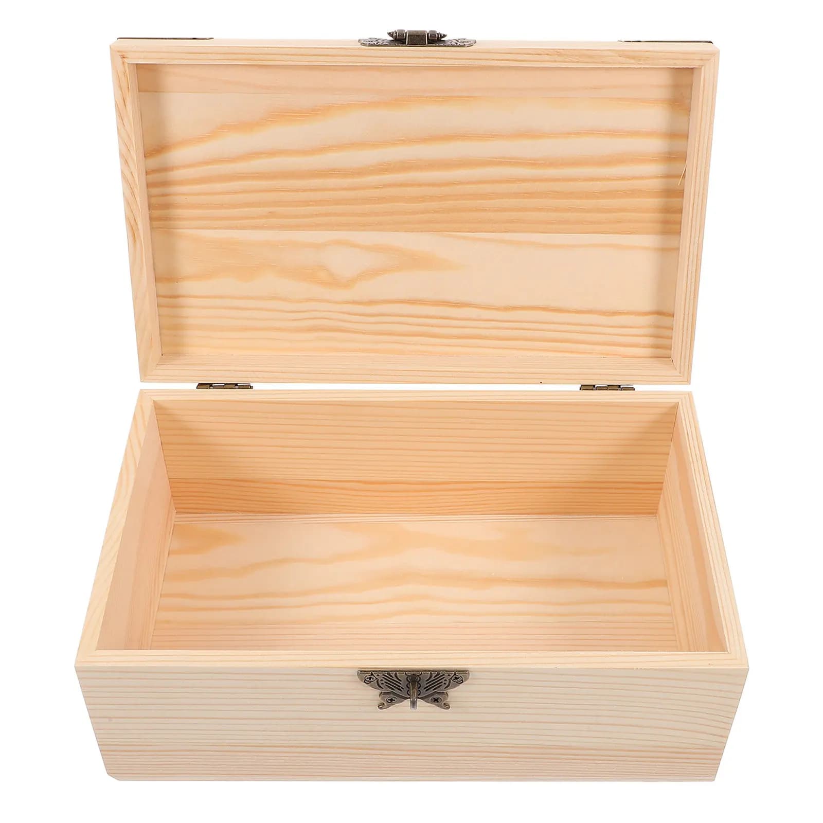 Scatola portaoggetti in legno grande, scatola portaoggetti per ricordi, custodia portaoggetti per gioielli con superficie liscia, per anelli, collane, bracciali, ornamento da scrivania