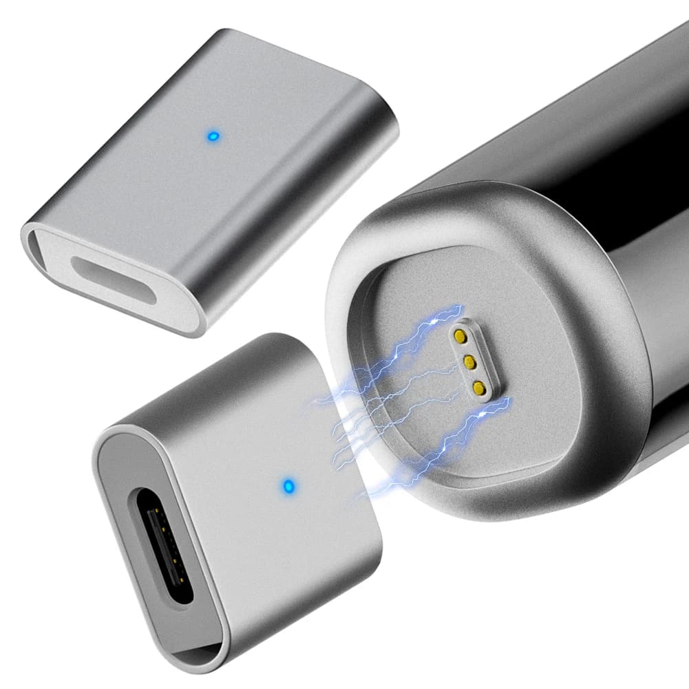 USB C/8 pin 3 pin magnetic female adapter Aluminum alloy charging adapter Type C connector for electric toothbrush Laifen Wave