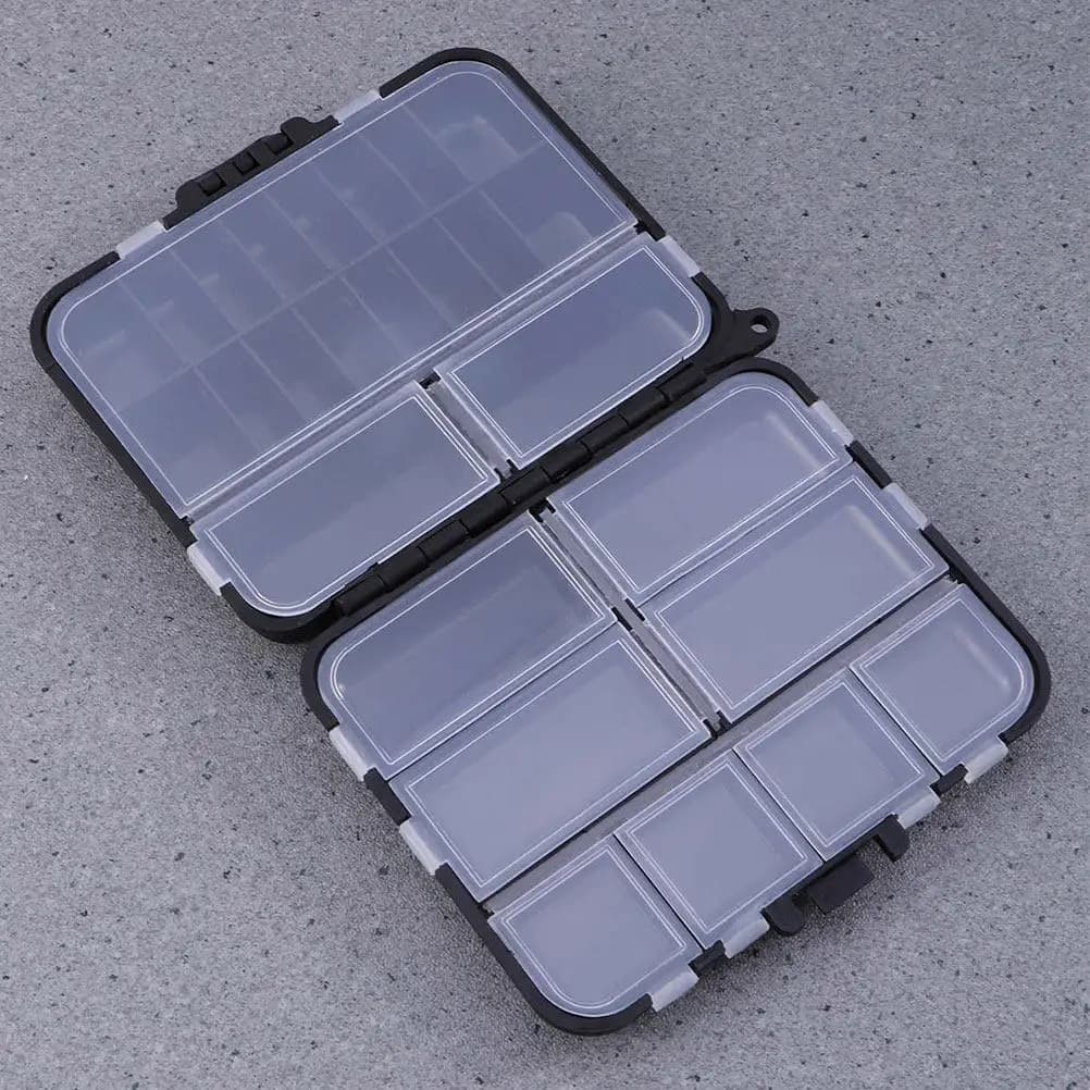 2 Pezzi Scatola Porta Attrezzatura da Pesca Portatile Compatta Leggera, Organizzatore per Ami, Esche e Piccoli Accessori, Facile da Trasportare