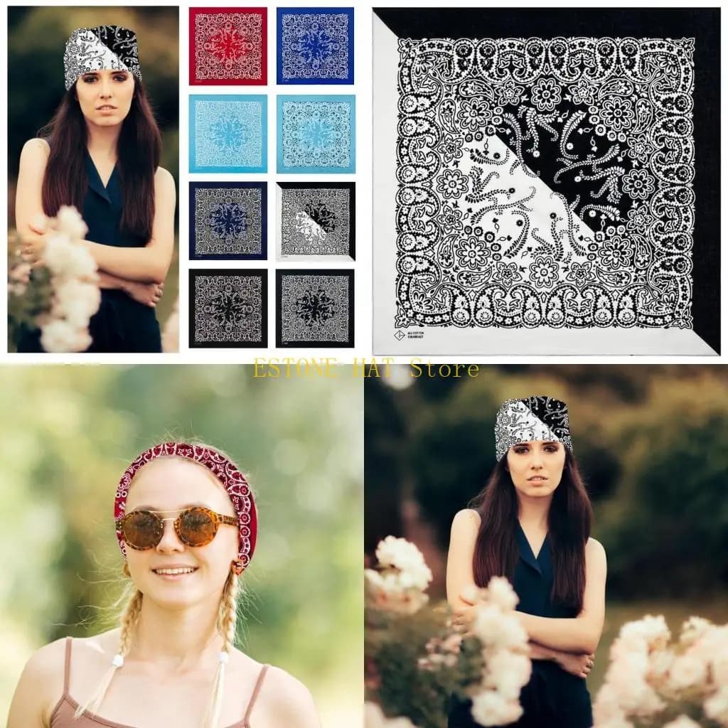 49MF Moisture Wicking Head Scarf Luxurious Pocket Squared Handkerchief Fashion