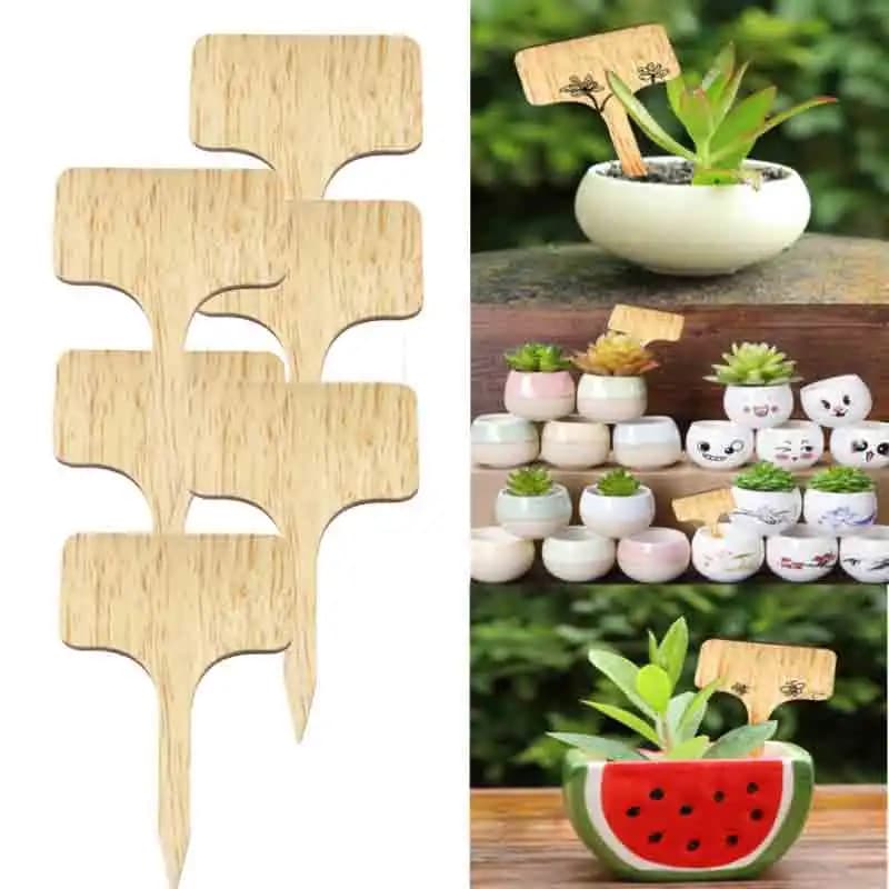 30/50pcs labels for type T bamboo plants labels for signs of ecological wood plants garden markers for seed pot herbal flowers tools