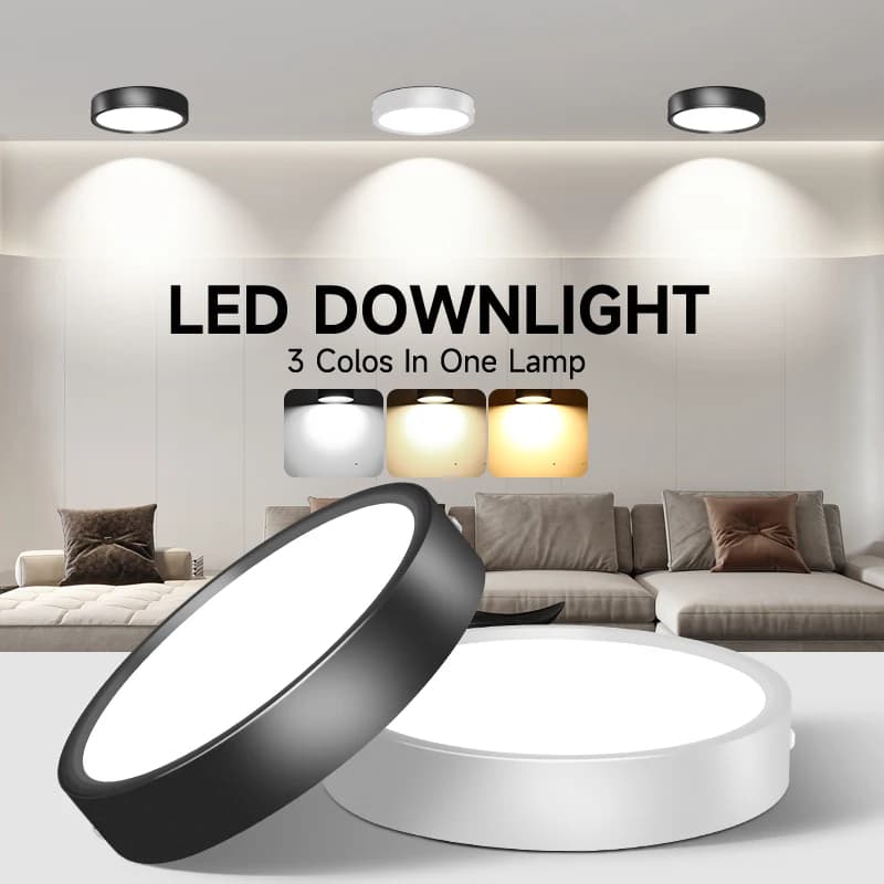 Spot LED Down light Lampada da soffitto AC185-265V Lampada da incasso a montaggio superficiale Illuminazione spot a LED per soggiorno Bagno Cucina Decor