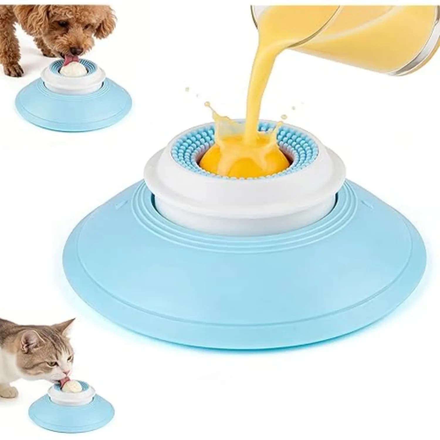 Ciotola per cani/gatti, giocattolo per l'alimentazione lenta, ciotola antiscivolo, giocattolo educativo, stimola l'interesse dei cani/gatti per la leccatura.