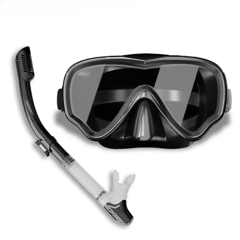 Men's and women's snorkeling sets, for adults, with large silicone frame