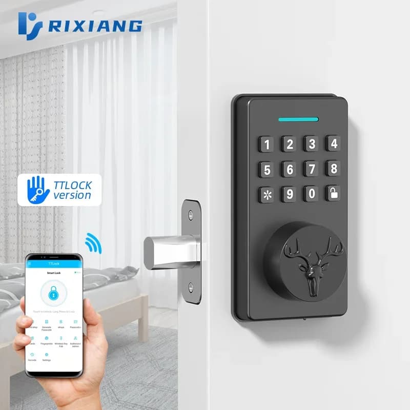 Serratura Intelligente Bluetooth con Controllo Tramite App Mobile, Serratura Elettrica per Porta con Allarme, Facile Installazione per la Sicurezza Domestica