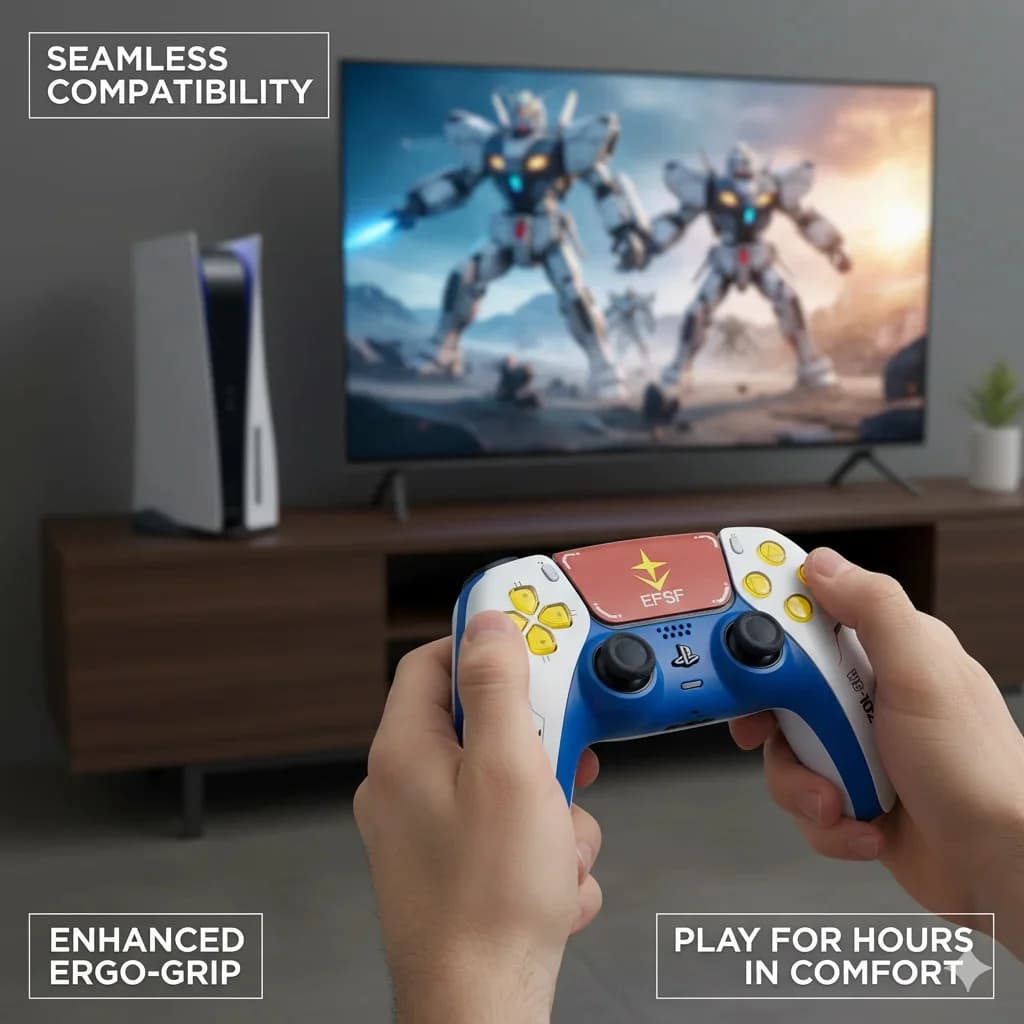 Guscio di Ricambio per Controller DualSense PS5, Cover Protettiva Personalizzata Stile Sci-Fi Mecha, Accessori DIY per Upgrade
