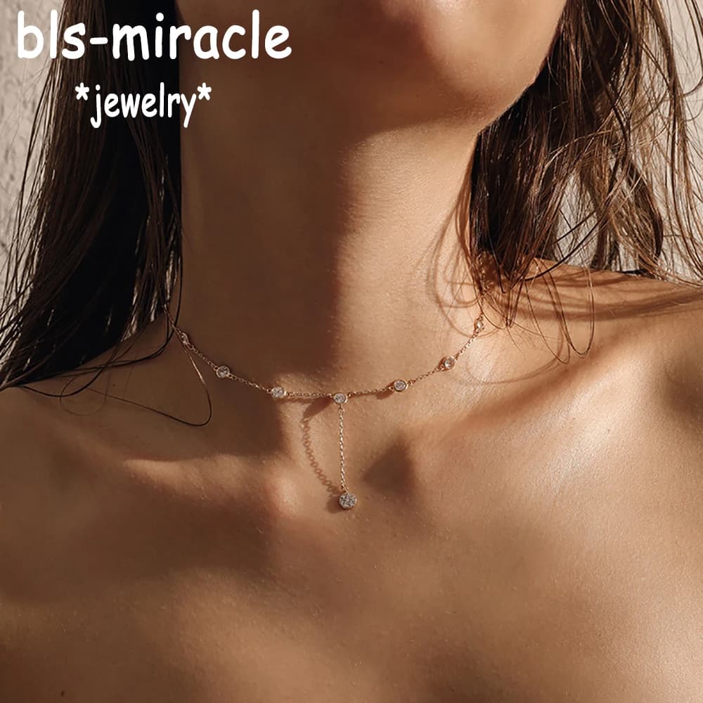 Collana girocollo MAA-OE Boho con ciondolo a perline di cristallo d'acqua, catena corta da donna alla moda, gioiello regalo