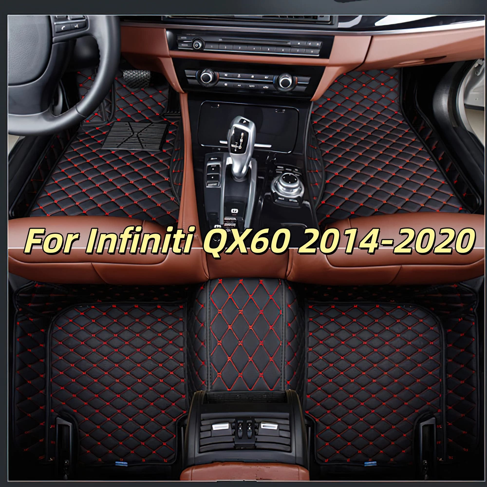 Car Accessories interior For Infiniti QX60 2014-2020 floor mats Auto leather carpet pads foot mat rugs