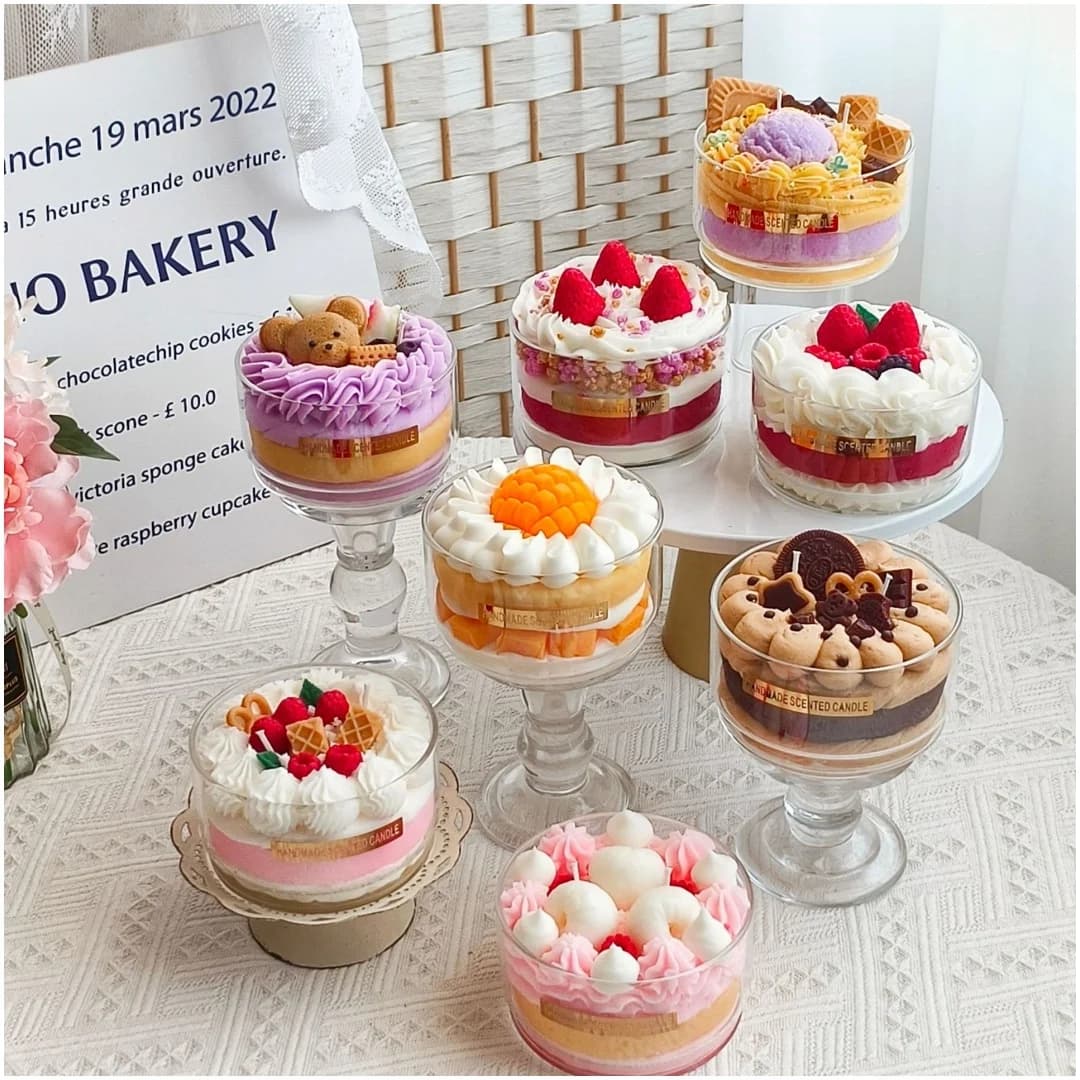 Tu la tua produzione di candele Stampi per candele in silicone per torte alla crema di frutta 3D Stampo per cottura al cioccolato in gesso per sapone fatto a mano fai-da-te