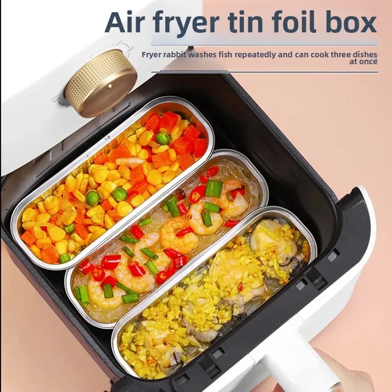 Air Fryer Special Aluminum Sheet Aluminum Sheet Box for Home Use Food Barbecue Cooking Aluminum Sheet Rectangular Plate