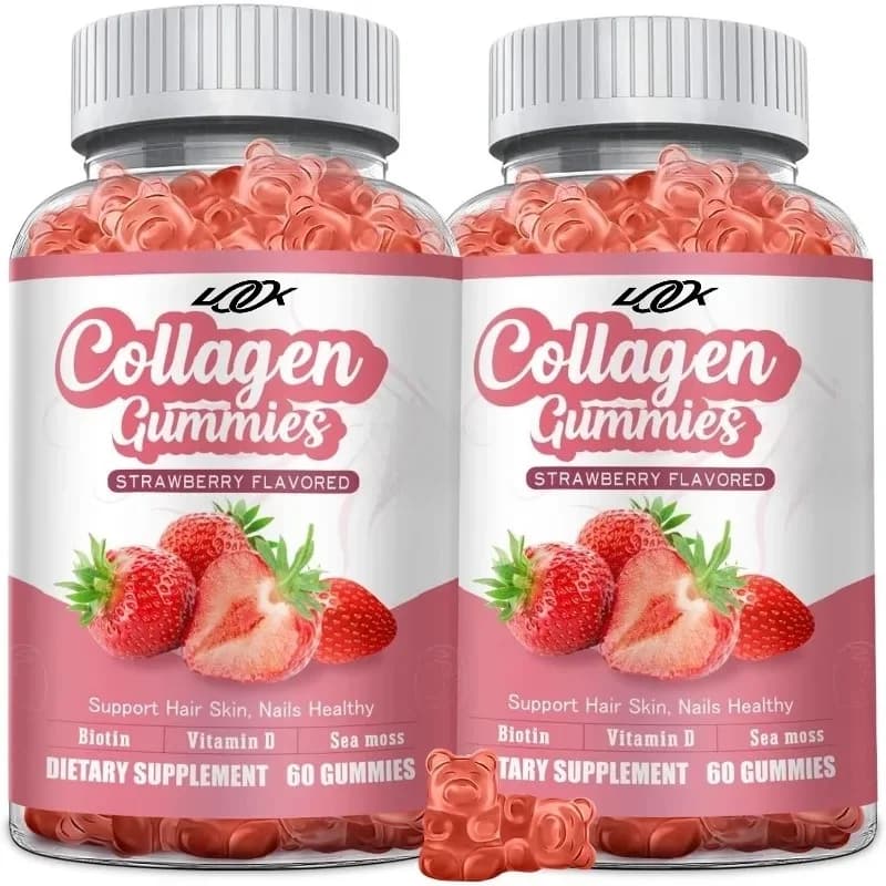 Hydrolyzed Collagen Peptides Containing Biotin, Skin, Nails, and Hair Health Support -60 Capsules