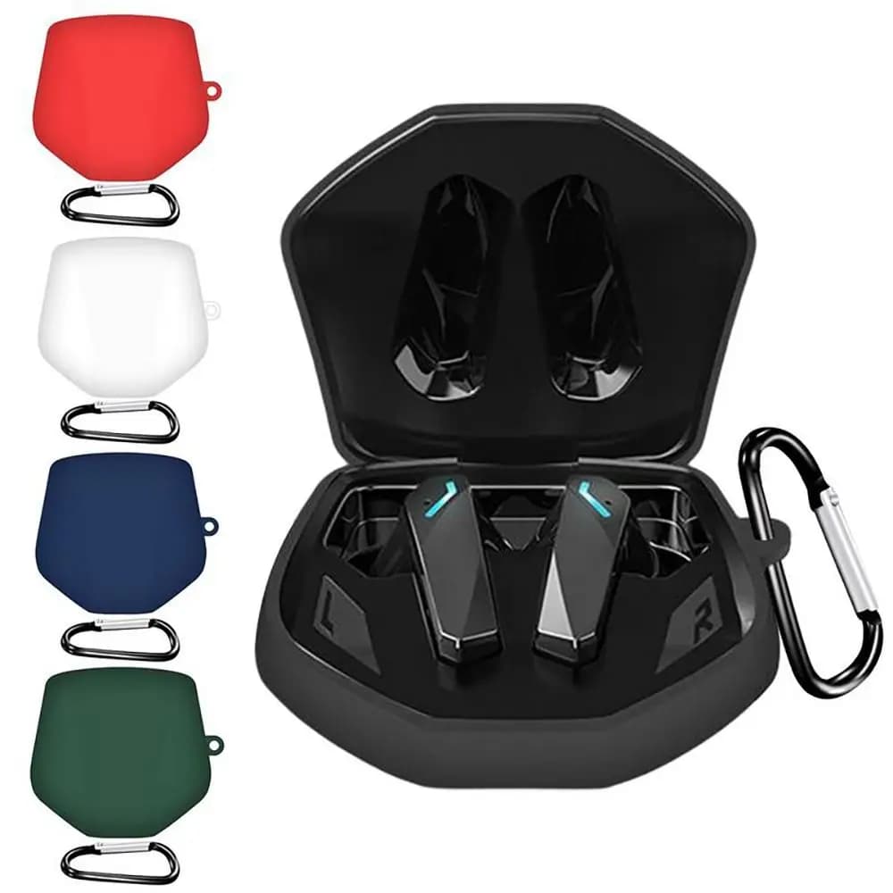 Custodia per cuffie per Lenovo GM2 PRO custodia con moschettone custodia per cuffie Wireless protezione per auricolari in Silicone morbido antiurto