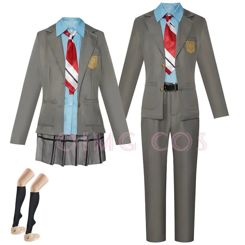 Miyazono Kaori Cosplay Costume Your Lie in April Kousei Anime Uniform Arima Halloween Costumes Men Game Character Outfits
