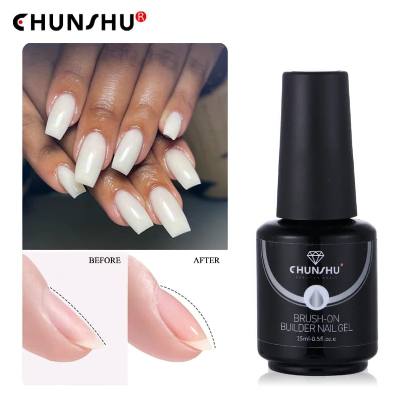 CHUNSHU Builder Gel per unghie per estensione 15ml Gel duro spesso autolivellante nudo per unghie Art Gel da costruzione UV/LED