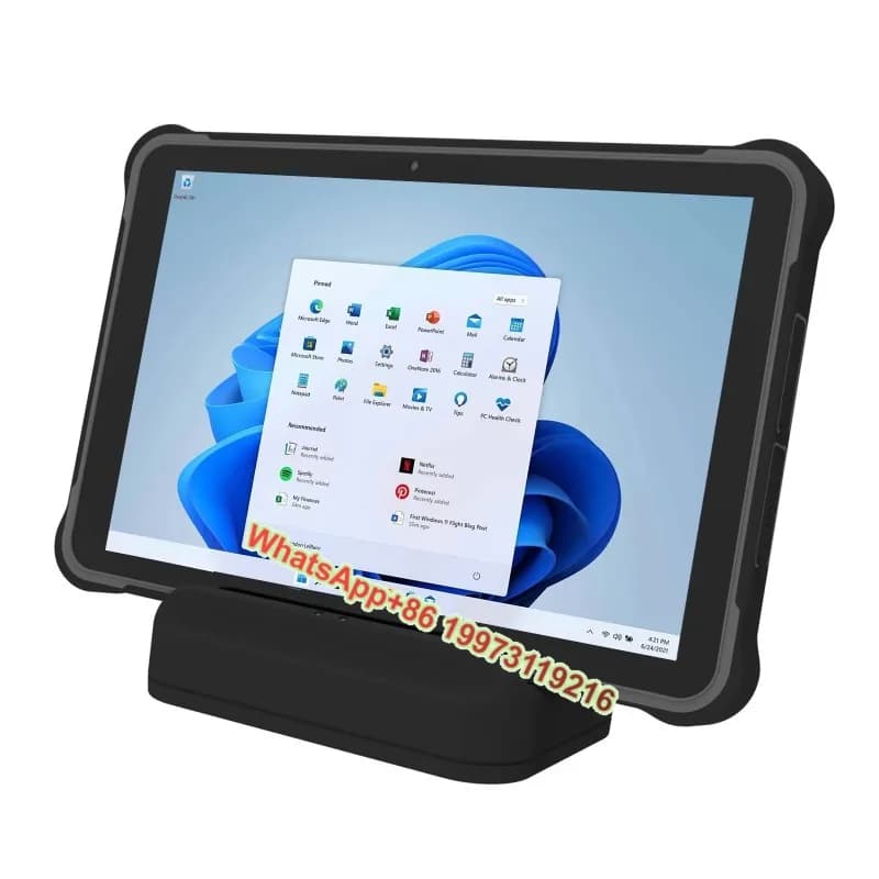 Tablet robusto Windows 11 Pro da 10,1 pollici RAM/ROM 8 GB+256 GB, tablet PC industriale con scanner 1D/2D e docking station