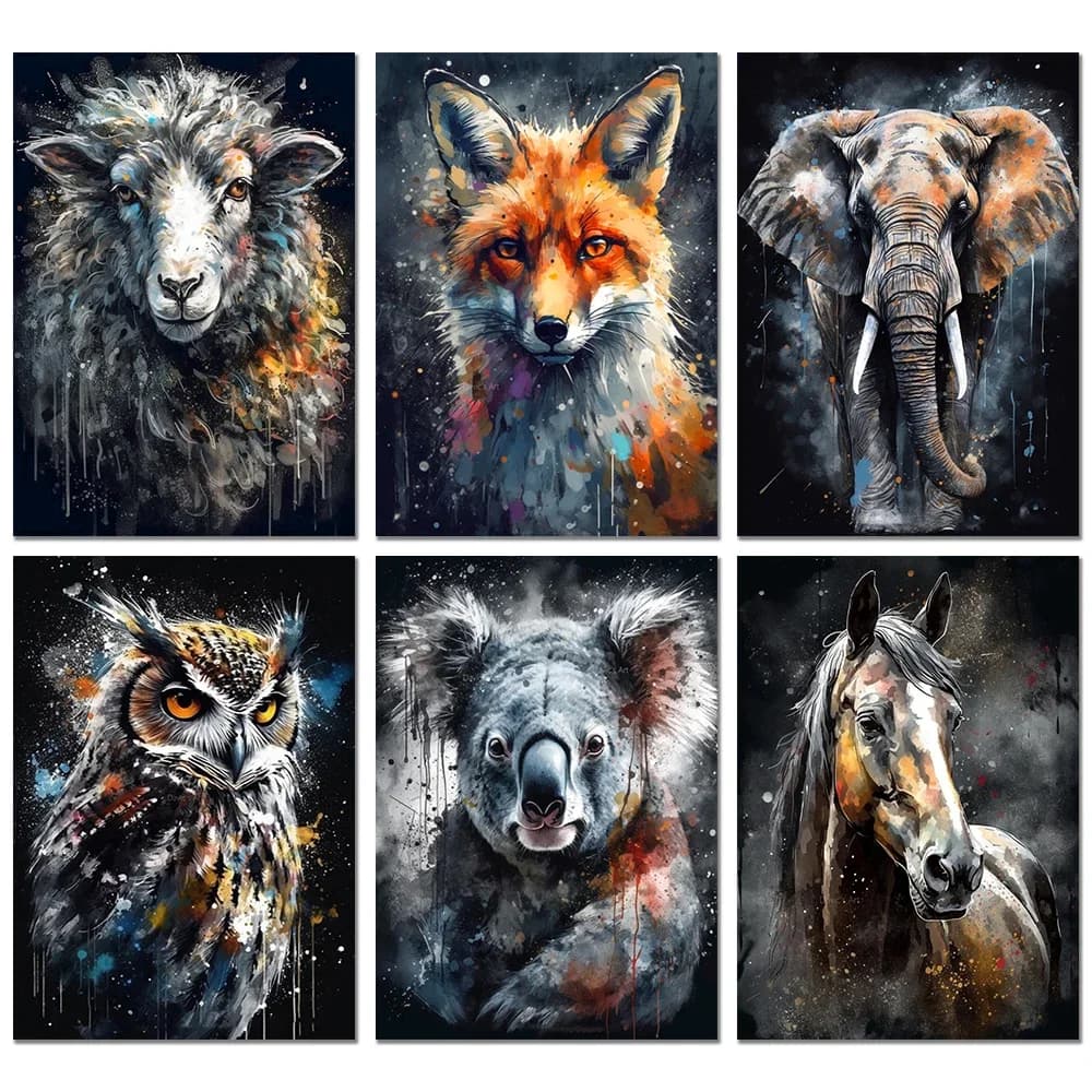 Pittura diamante 5D fai da te animali leone koala tigre kit punto croce trapano completo ricamo rotondo mosaico immagine artistica di strass
