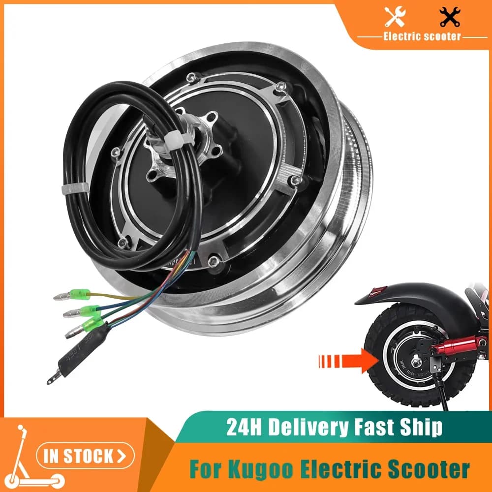 Motore del mozzo da 10 pollici 48V 500W Motore del mozzo del freno Dis senza spazzole per KUGOO M4 Scooter elettrico Ruota del motore Accessori di ricambio Parte