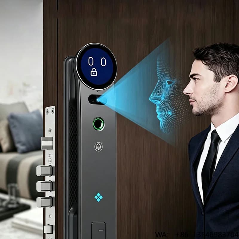 Serratura Intelligente per Casa con Riconoscimento Facciale 3D, Wi-Fi, Impronta Digitale, Cerradura Inteligente, Porta Digitale Sicura con Serratura
