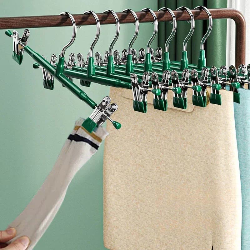 20/10/5 Pezzi Appendiabiti in Acciaio Inossidabile con Clip per Pantaloni, Cappotti, Abiti e Gonne