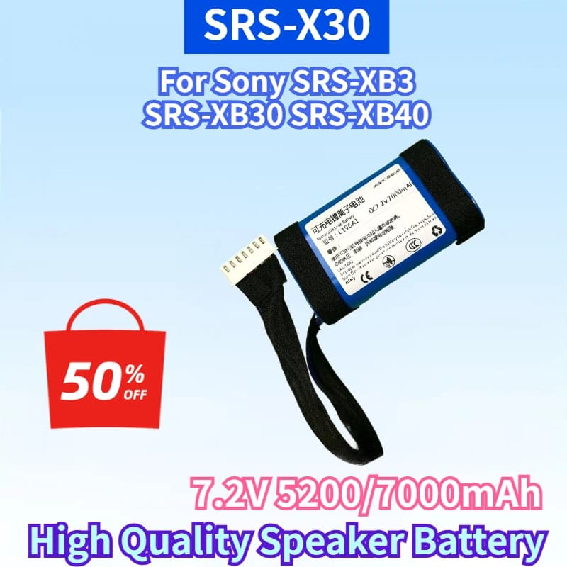 New SRS-X30 7.2V 5200/7000mAh Li-ion Battery for Sony SRS-XB3 SRS-XB30 SRS-XB40 SRS-XB41 High Quality Bluetooth Speaker Battery