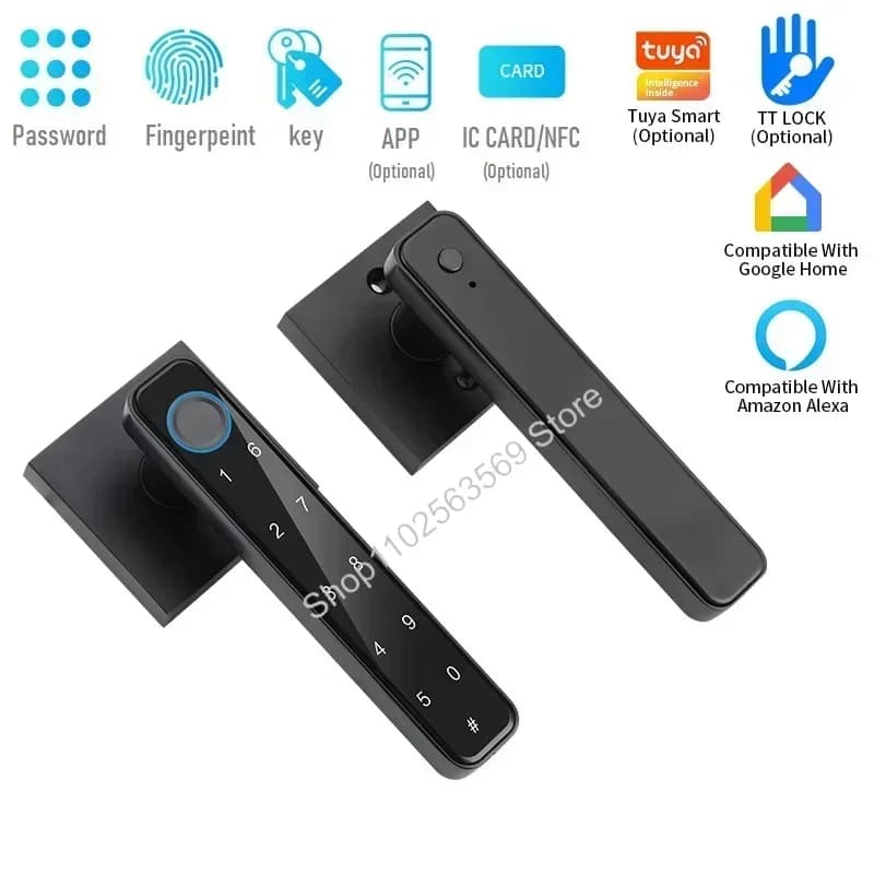 Serratura intelligente Tuya Smart Lock TTlock Funziona con Google Home Serratura con codice elettronico digitale Sblocco remoto APP per impronte digitali