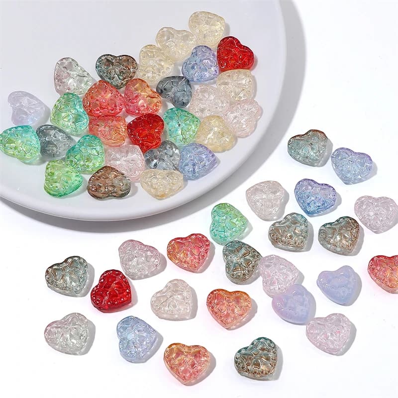 10pcs 16mm Crystal Glass Heart Bow Beads Charm for Earring Necklace Bracelet DIY Jewelry Making Accessories