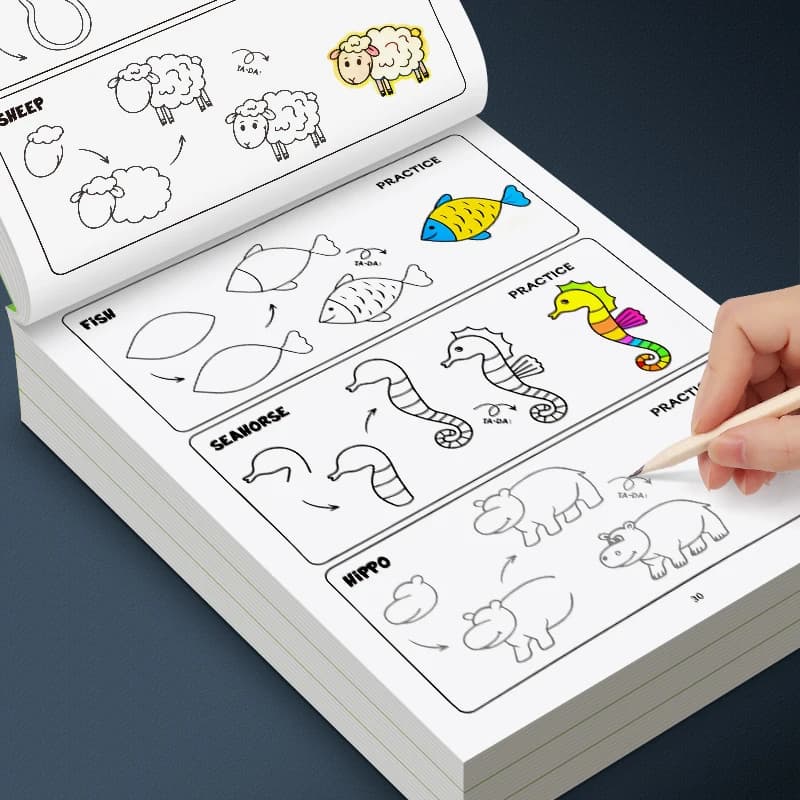 How to Draw for Beginners: Fun Coloring Activities with Figure Templates, Kids Drawing Book Step-by-Step Drawing Guide for Kids