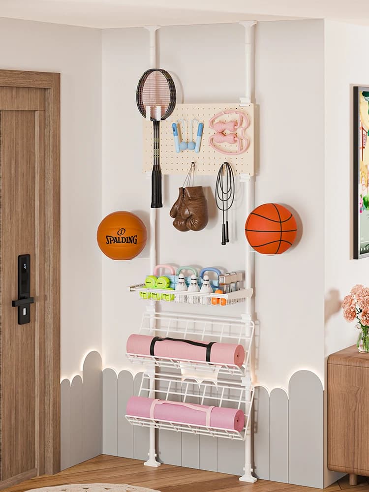 Fitness equipment holders Dingtian fitness hole for badminton basketball sports articles holder for yoga mat basket