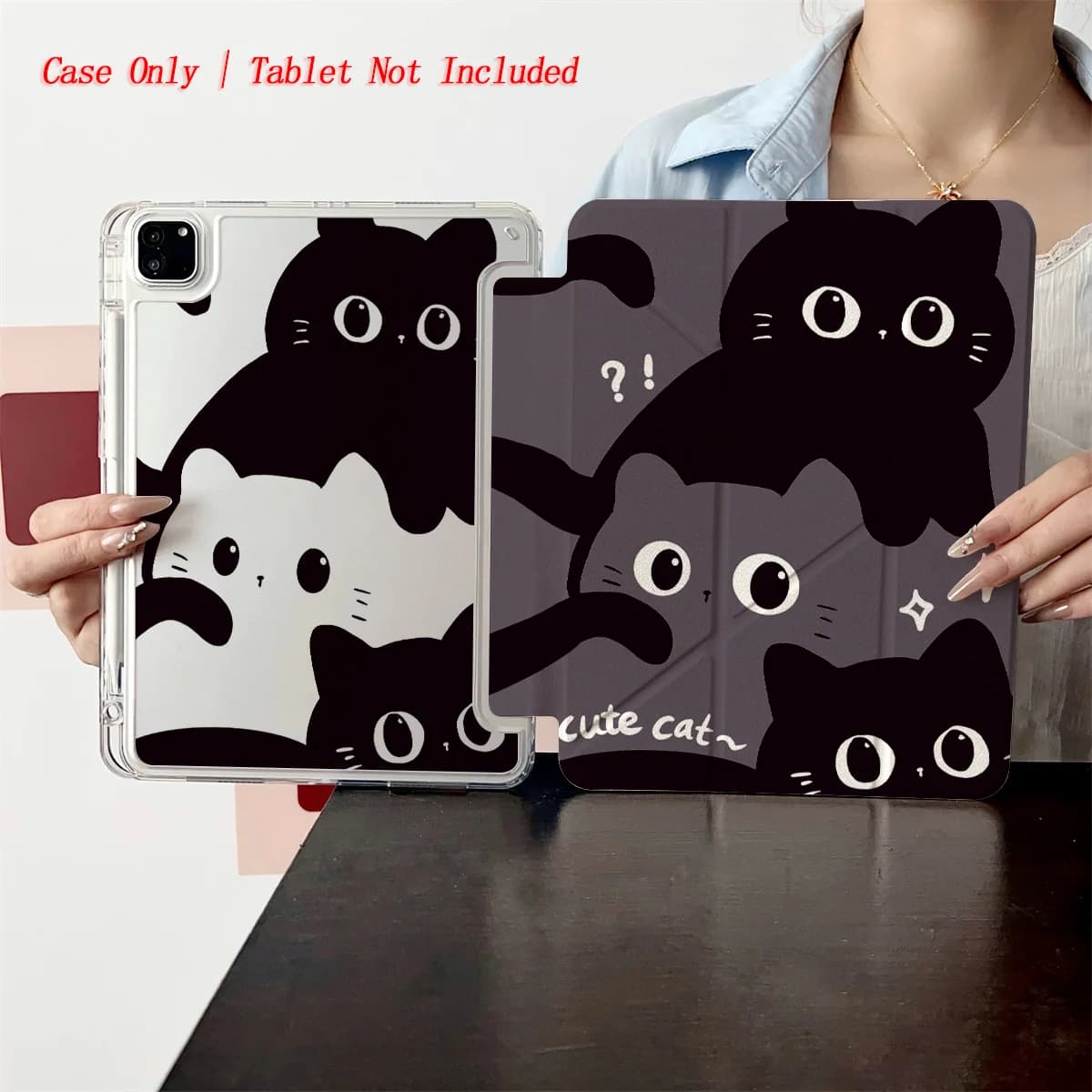 Stravagante custodia per iPad con gatti soffici multicolori vibranti in acrilico Y-Fold per Apple iPad Pro 12.9 Air 3 Mini 5 9a generazione Cover