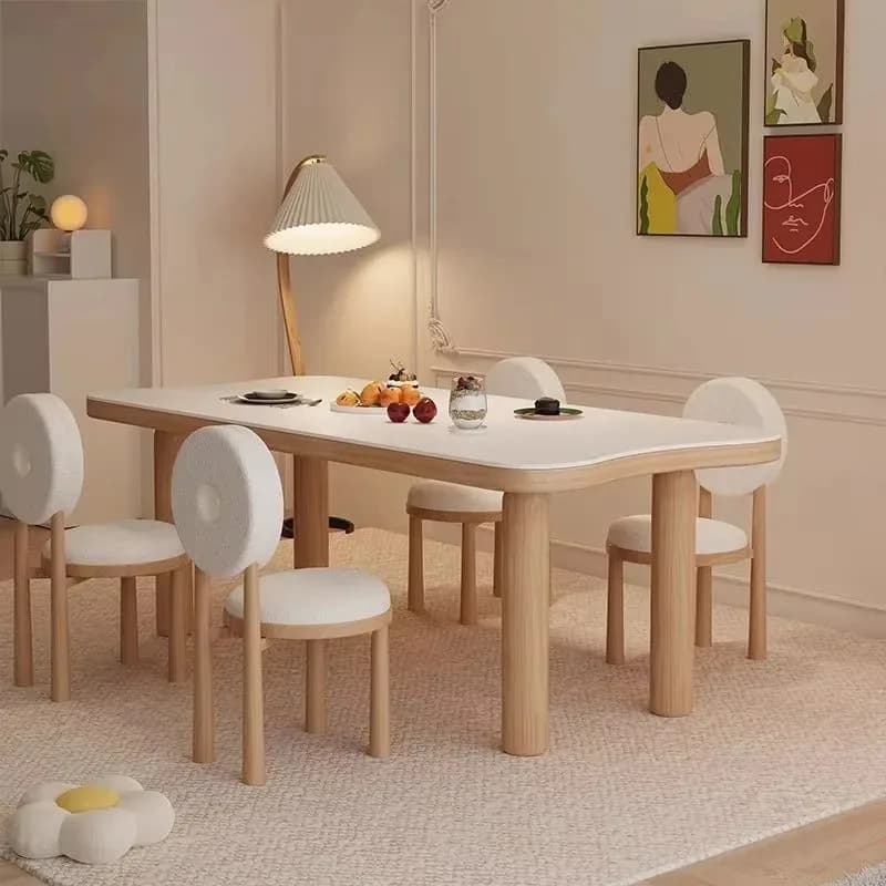 Tavoli da pranzo moderni rotondi Gambe quadrate Tavoli da pranzo moderni di lusso Rotondi salvaspazio Tavolo Da Pranzo Mobili per appartamenti