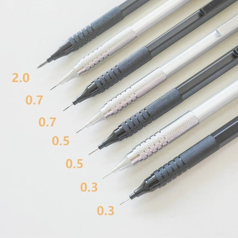 0.3 0.5 0.7 2.0mm Mechanical Pencil Set Full Metal Art Drawing Painting Automatic Pencil with Leads Office School Supply