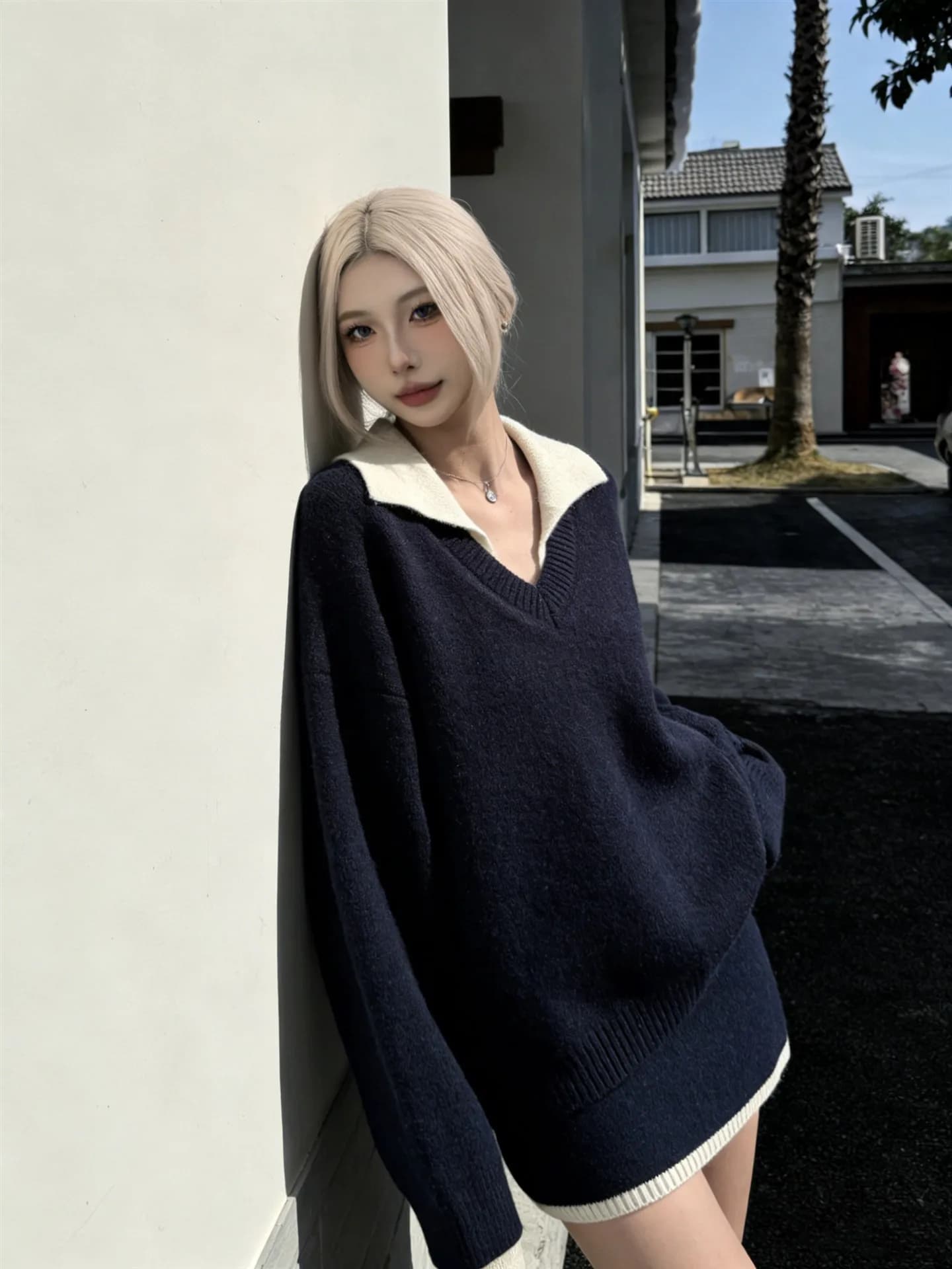Color Blo Ne Knitted Sweater And Skirt Set Women's Faion Spring Autumn Winter Outfit Korean Sle Loose Fit