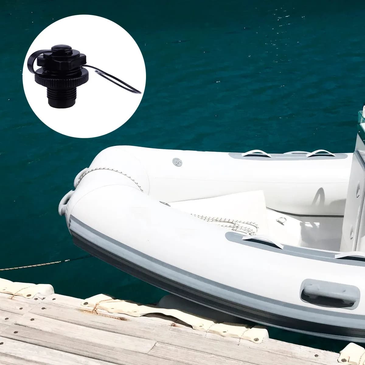 2 Pezzi Valvola di Scarico Aria per Gommone, Kayak e Paddle Board, Connettore a Doppia Guarnizione per Gonfiaggio e Sgonfiaggio