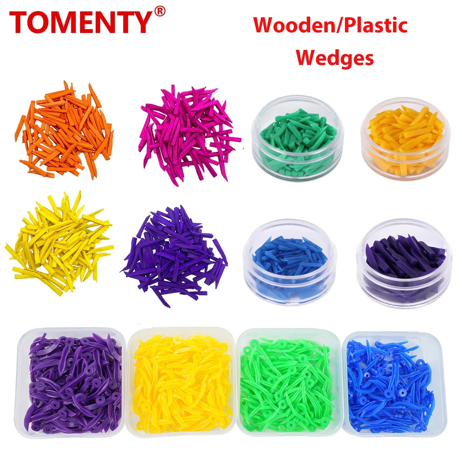 100 pz/lotto Tomenty Dentale Usa E Getta Cuneo di Legno con/Senza Fori Odontoiatria Instutenzione Strumenti Dentali Denti Cuneo di Plastica