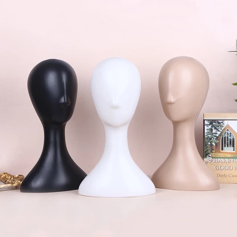 Supporto per espositore per capelli con cappello per parrucca, modello testa di manichino astratto in plastica femminile professionale