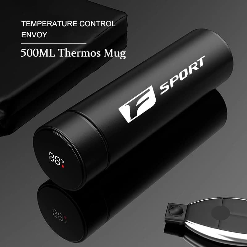 500ml Insulated Cup Temperature Monitoring Water Cup Car For Lexus F SPORT ES RX NX LS UX LM LX GX LC RZ IS CT GS RC HS
