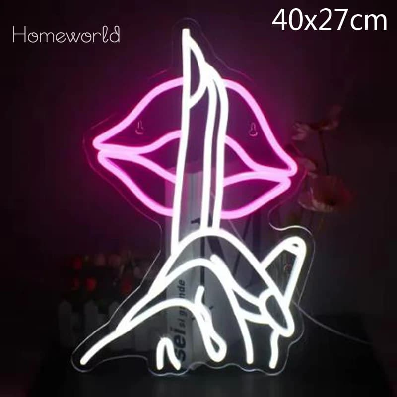 Luci al neon a LED con gesto silenzioso per la decorazione della parete Insegne luminose USB per camera da letto Casa Libreria Sala lettura Decor Regali