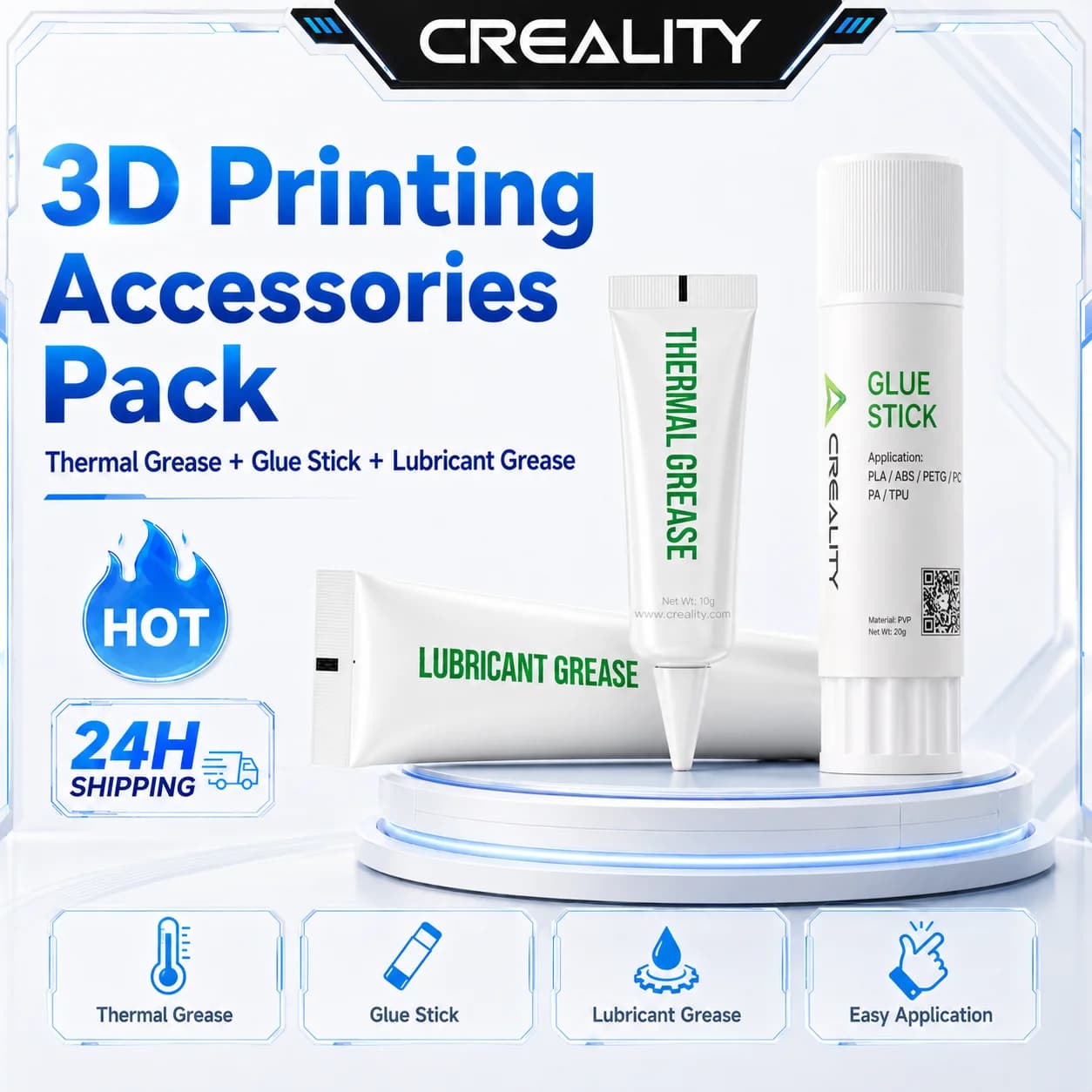 Original Creality 3d Printing Accessories Pack Glue Stick Thermal Grease Lubricant Grease In One Package For All 3d Printer