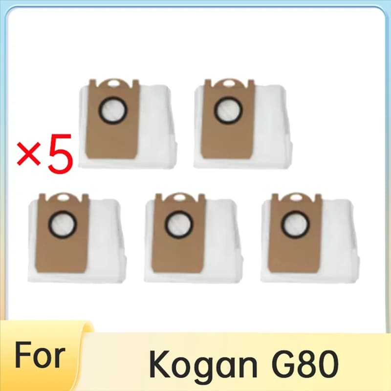 ABXH 5 Sacchetti per la Polvere per Robot Aspirapolvere Autopulente Kogan G80, Sacchetti Resistenti e Performanti, Accessori Essenziali per l'Aspirapolvere