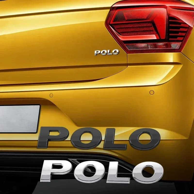 Cup Holders Chrome Silver Black 3D ABS For POLO Car Rear Trunk Letters Sticker Badge Logo Emblem Labeling Auto Accessories For V