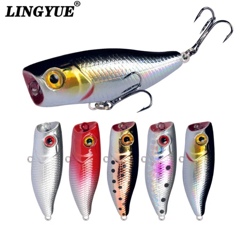 5 pieces 4.5CM 3.5G10 # Artificial bait reinforced with love, surface floating system, small floating bait, long launch artificial bait for fresh water