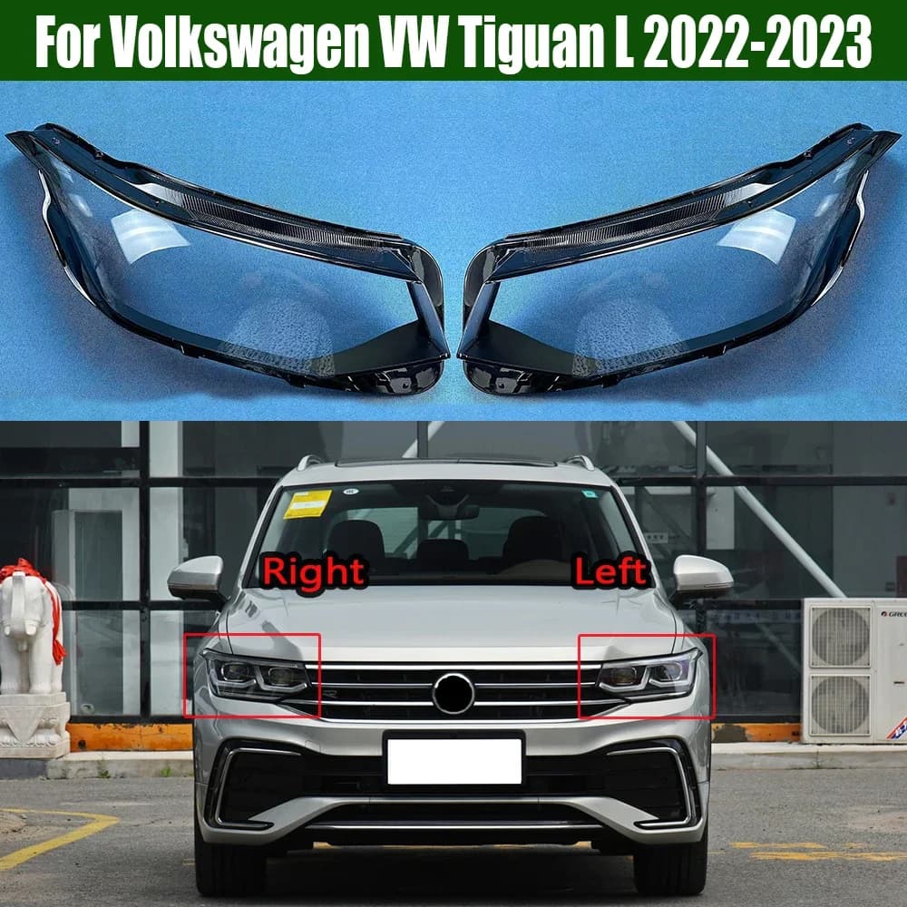 For Volkswagen VW Tiguan L 2022 2023 Headlamp Cover Transparent Headlight Shell Lens Plexiglass Replace Original Lampshade
