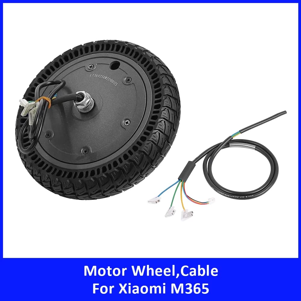 Pneumatico con Motore 36V 250W per Monopattino Elettrico Xiaomi M365, Gomma Antiscivolo a Nido d'Ape Antiesplosione, Cavo Motore, Accessori, Parte Ruota